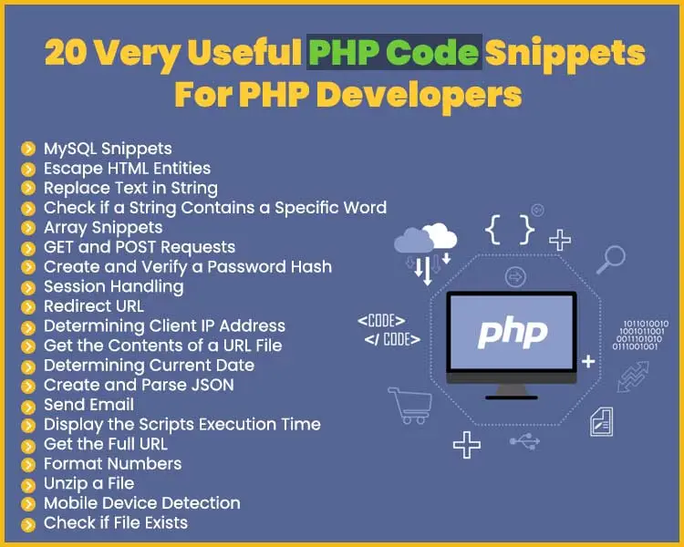 20 Very Useful PHP Code Snippets  For PHP Developers